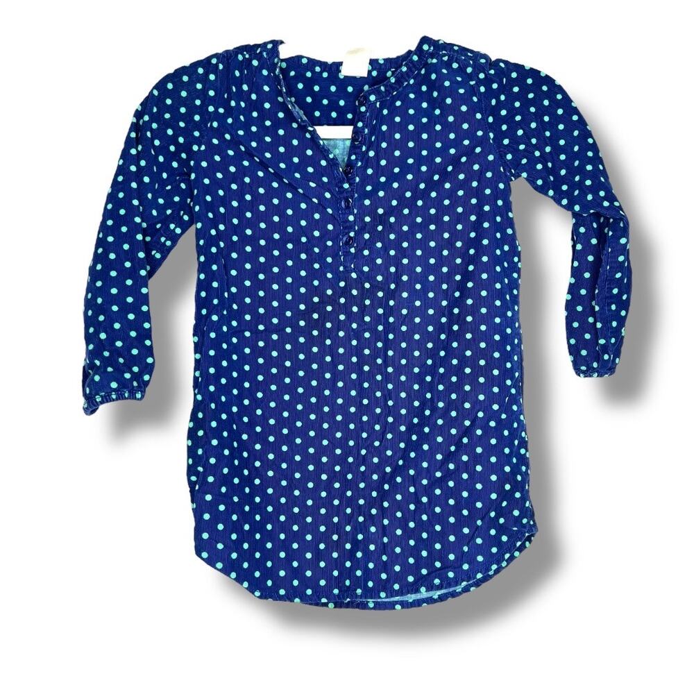 Girls Tucker + Tate Blue Polka Dot Corduroy Shirt Size 5
